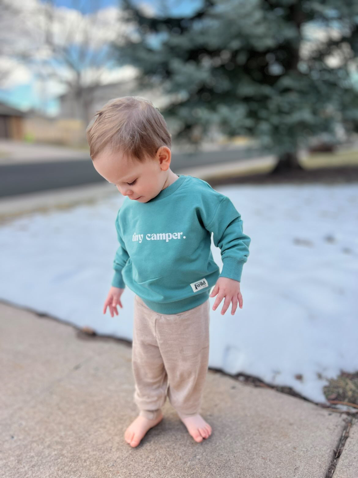 Kid's Organic Pullover in Teal