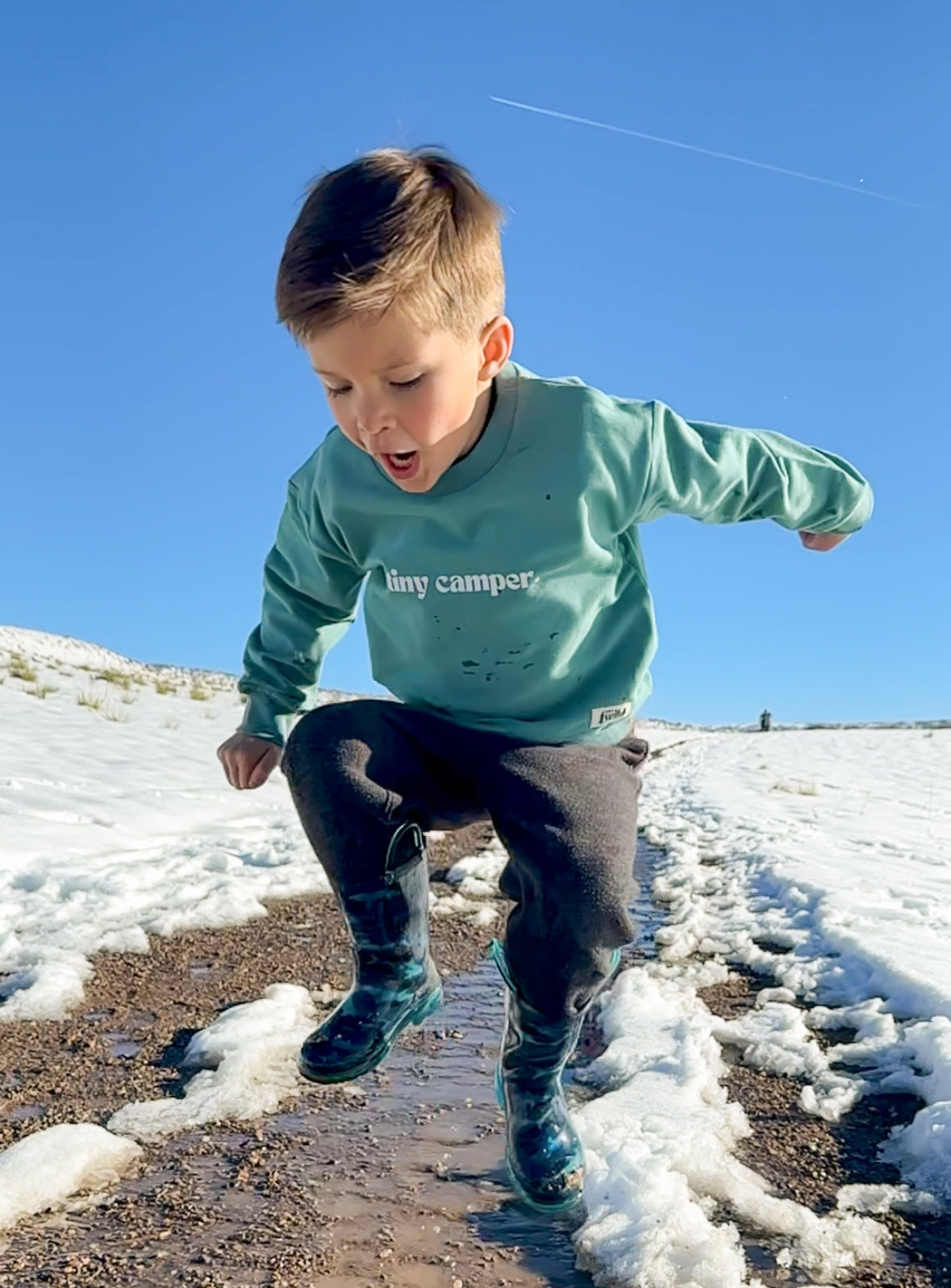 Kid's Organic Pullover in Teal