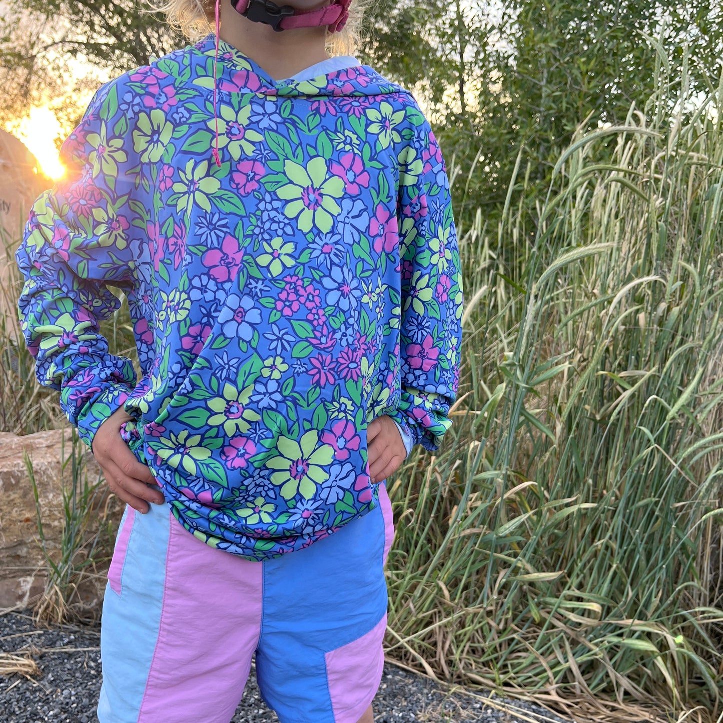Glacier Bloom UPF 50 Kid's Sun Hoodie
